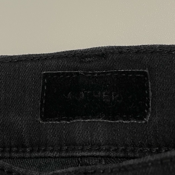 Mother The Hustler Ankle Fray Jean High Waist Flare Raw Hem Not Guilty Black 27 - Picture 14 of 16